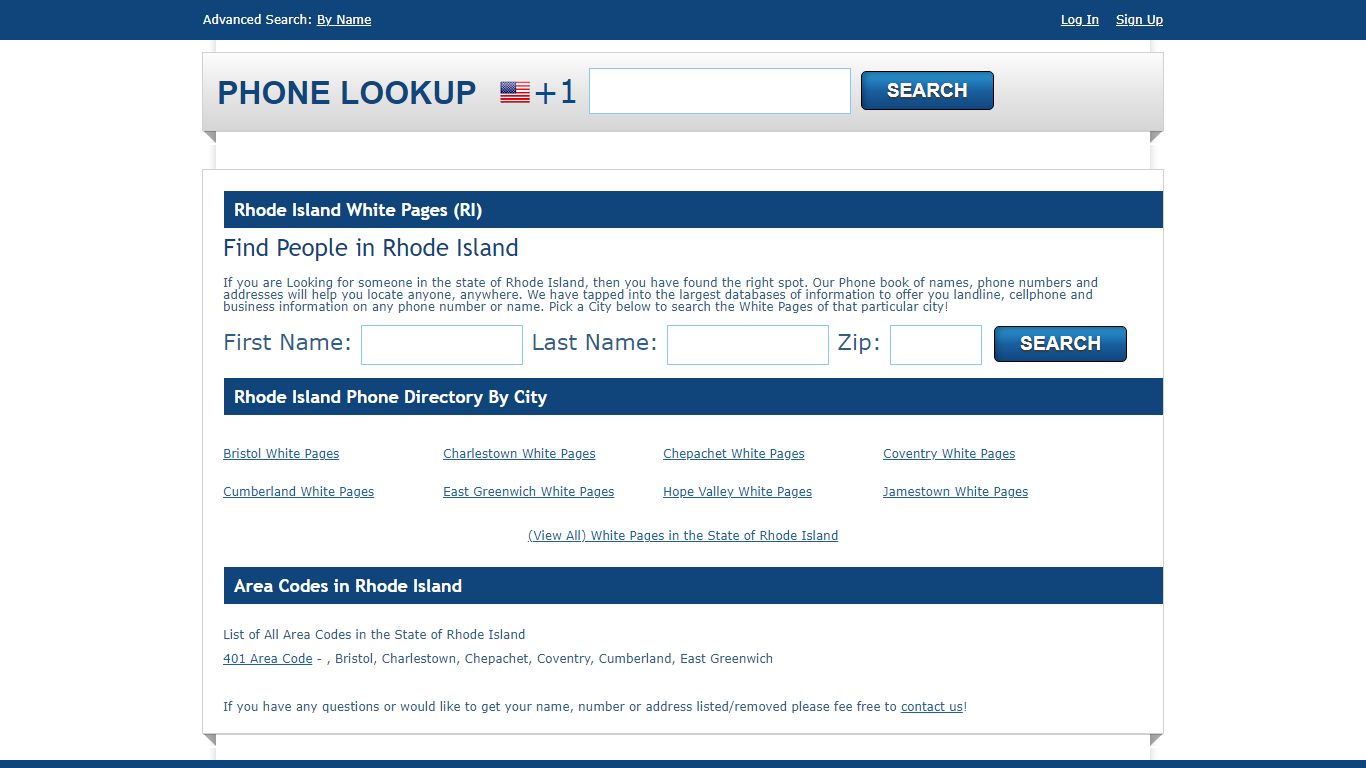 Rhode Island White Pages - RI Phone Directory Lookup